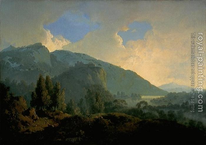 Joseph Wright Of Derby : An Italian Landscape with Mountains and a River